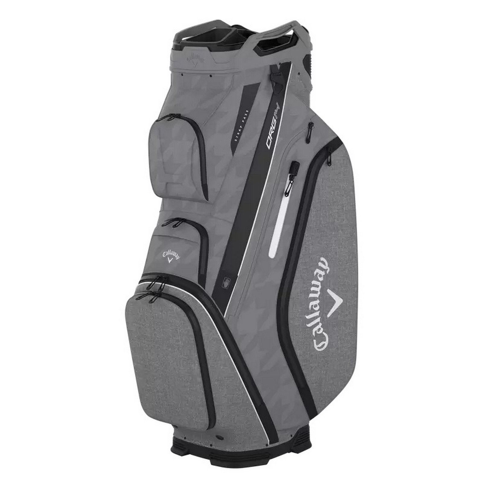 The all-new Callaway ORG 14 takes organization and compatibility toÂ the next level. Upgraded with Lowrider technology, ORG 14Â integrates with most modern push-carts and provides a secure walkÂ with ...